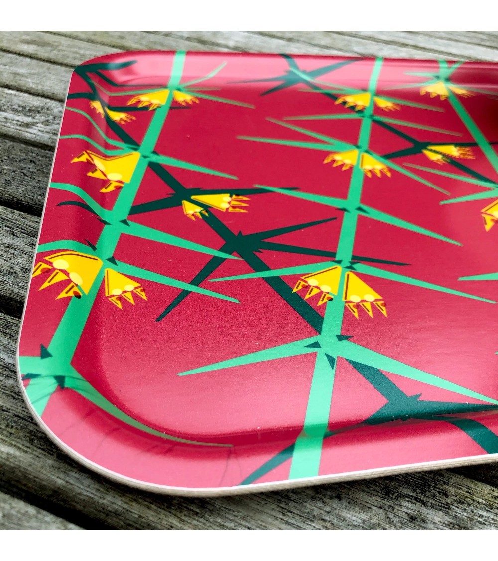 Modern Floral - Rectangular wood serving tray Ellie Good illustration tray bowl fruit wooden design