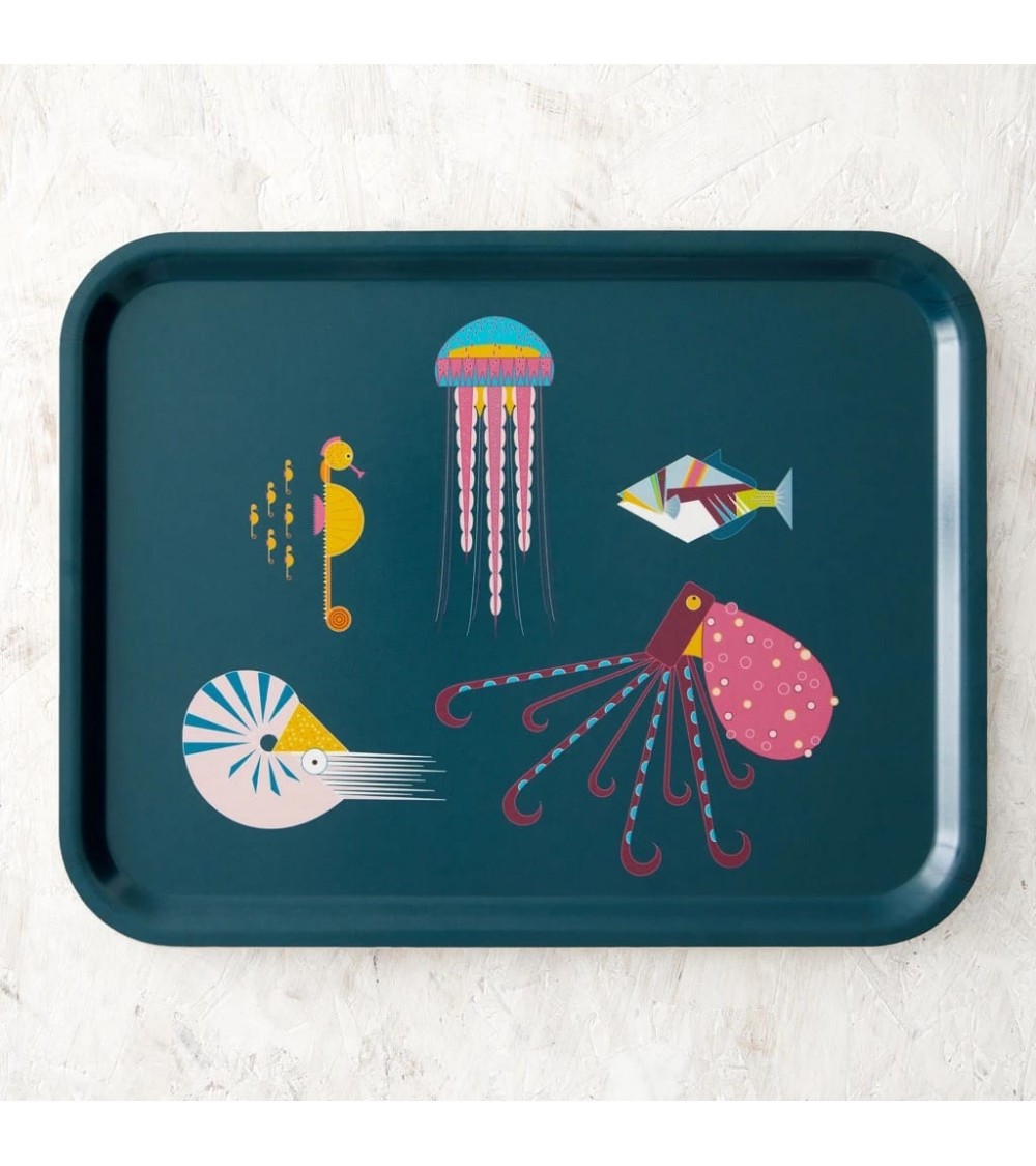 Creature marine - Vassoio di legno rettangolare design Ellie Good illustration decorativo legno vassoio design