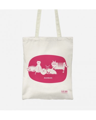 ILOVECATS - Heißes Rosa - Tasche Tote Bag Ellie Good illustration trendig schweiz kaufen kitatori