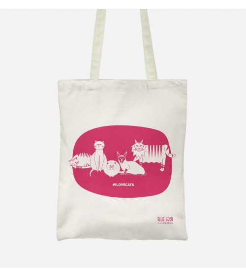 ILOVECATS - Heißes Rosa - Tasche Tote Bag Ellie Good illustration trendig schweiz kaufen kitatori