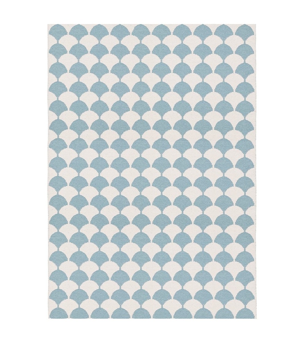 Tapis Vinyle - GERDA Bleu Brita Sweden tapis scandinave en vinyle lavable en machine de cuisine exterieur salon couloir