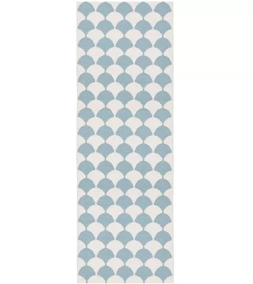 Tapis Vinyle - GERDA Bleu Brita Sweden tapis scandinave en vinyle lavable en machine de cuisine exterieur salon couloir