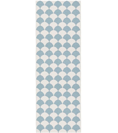 Vinyl Teppich - GERDA Blau Brita Sweden küchenteppich küchenläufer waschbar waschbarer outdoor teppich Teppichläufer balkon