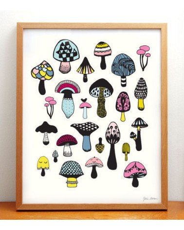 Pilze - Poster Hippstory online bestellen shop store kunstdrucke kaufen wandposter artposter kunstposter cool unique