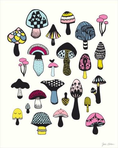 Champignons - Poster Hippstory mural affiche posters muraux design deco salon cuisine chambre enfant