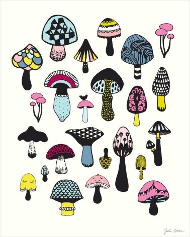 Pilze - Poster Hippstory online bestellen shop store kunstdrucke kaufen wandposter artposter kunstposter cool unique