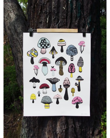 Champignons - Poster Hippstory mural affiche posters muraux design deco salon cuisine chambre enfant