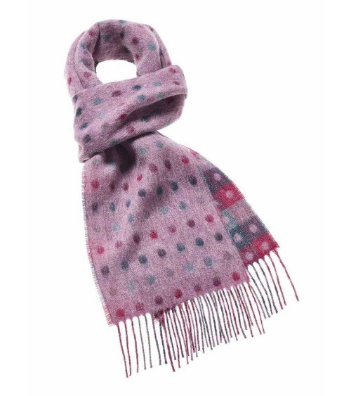 MULTI SPOT Pink - Merino wool scarf Bronte by Moon scarves for women mens scarf Kitatori Switzerland