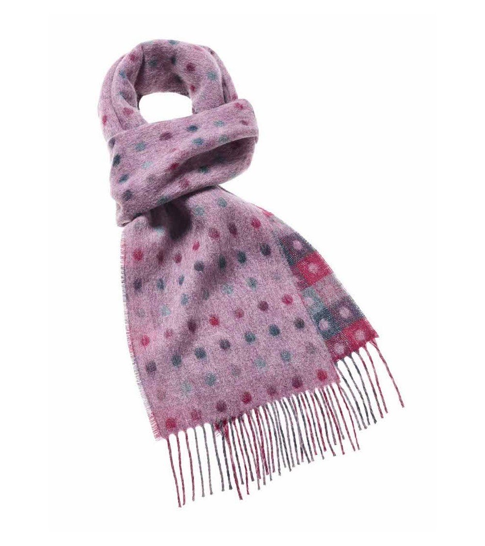 MULTI SPOT Pink - Merino wool scarf Bronte by Moon scarves man mens women ladies male neck winter scarf