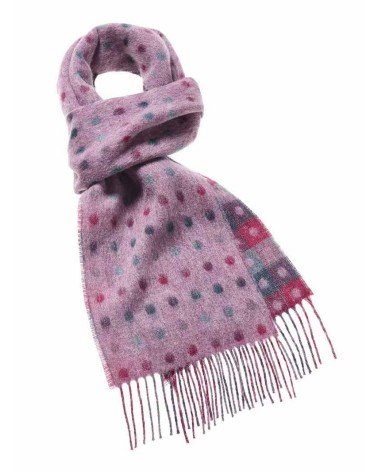 MULTI SPOT Pink - Merino wool scarf Bronte by Moon scarves man mens women ladies male neck winter scarf