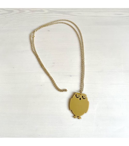 Collana - Grande Gufo Nero Hippstory eleganti particolari da donna bambina