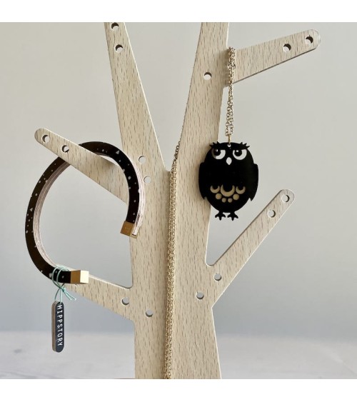 Collana - Grande Gufo Nero Hippstory eleganti particolari da donna bambina