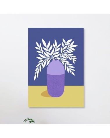 Poster - Feuilles blanches dans un vase Melissa Donne Studio mural affiche posters muraux design deco salon cuisine chambre e...