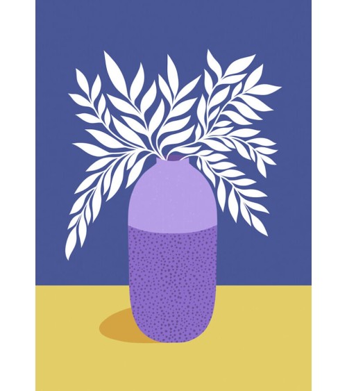 Poster - Feuilles blanches dans un vase Melissa Donne Studio mural affiche posters muraux design deco salon cuisine chambre e...