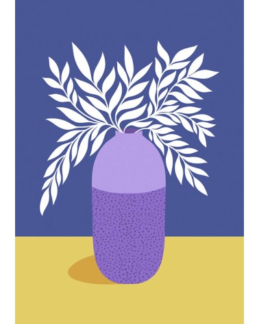 Poster - Feuilles blanches dans un vase Melissa Donne Studio mural affiche posters muraux design deco salon cuisine chambre e...