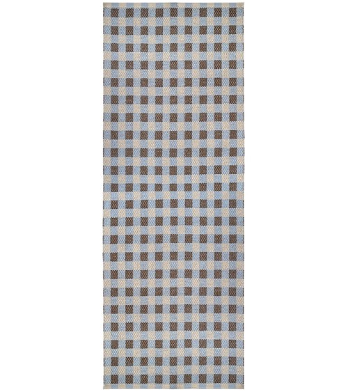 Tapis Vinyle - POPPY Bleu Brita Sweden tapis scandinave en vinyle lavable en machine de cuisine exterieur salon couloir