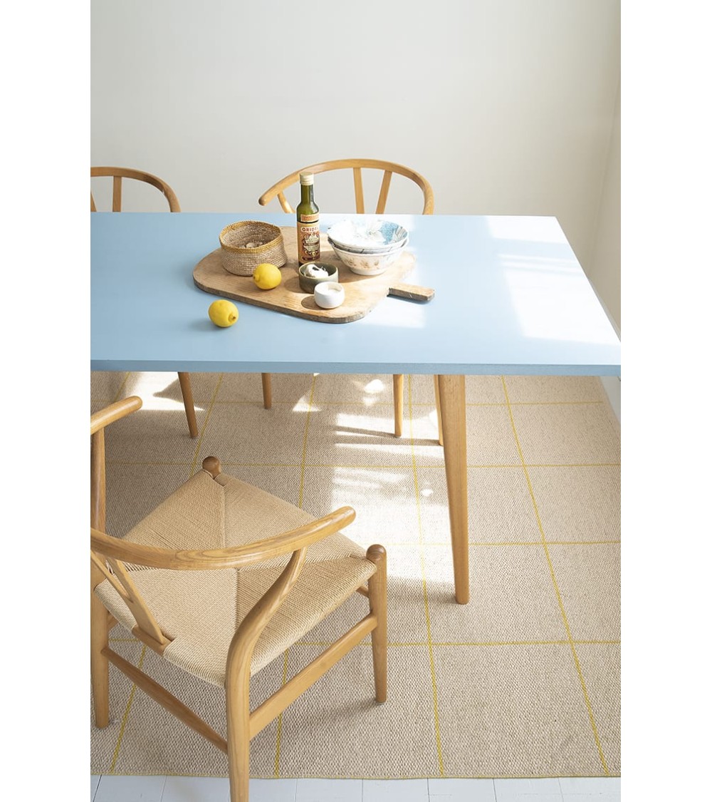 Tapis Vinyle - RUTH Sulphur Brita Sweden tapis scandinave en vinyle lavable en machine de cuisine exterieur salon couloir