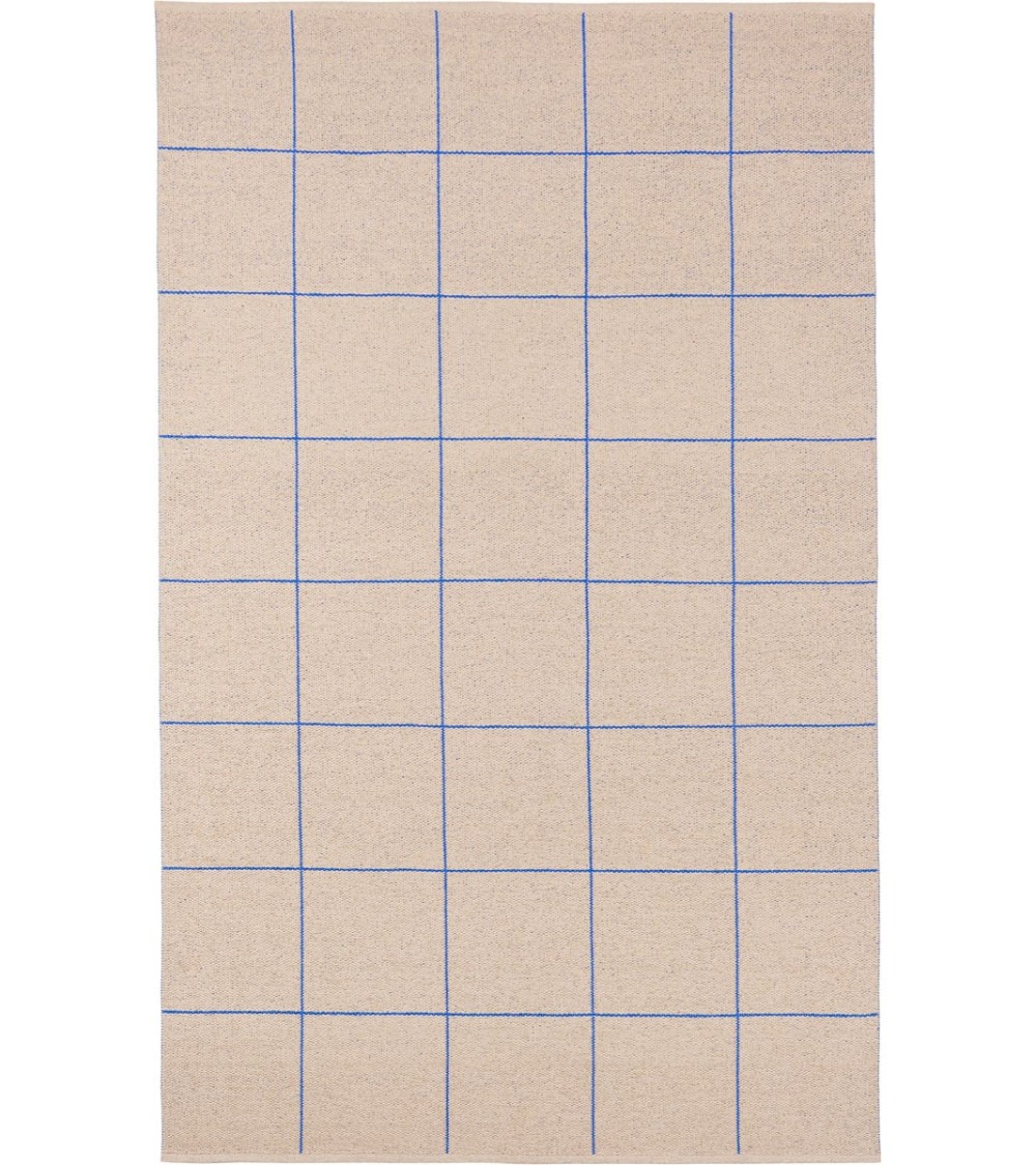 Tapis Vinyle - RUTH Cobalt Brita Sweden tapis scandinave en vinyle lavable en machine de cuisine exterieur salon couloir