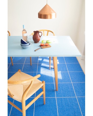 Tapis Vinyle - RUTH Cobalt Brita Sweden plastique d exterieur de salon cuisine devant évier entrée couloir pour terrasse lavable