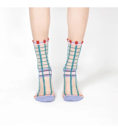 Sheer Socks - Polka Dot - Green Paperself funny crazy cute cool best pop socks for women men