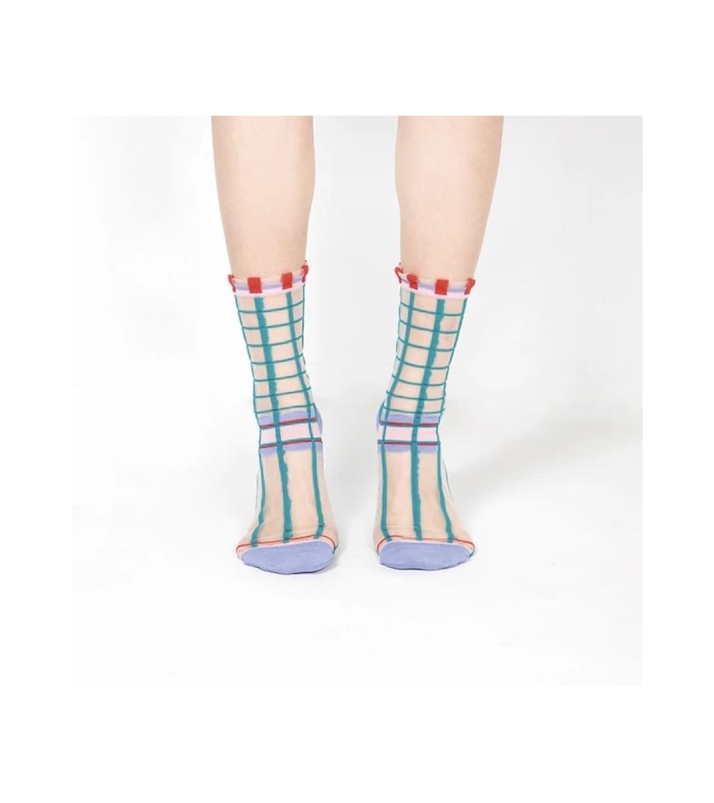 Sheer Socks - Polka Dot - Green Paperself funny crazy cute cool best pop socks for women men