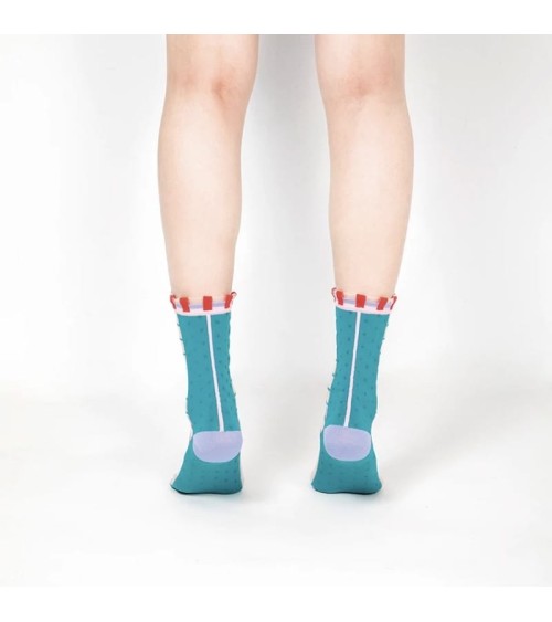 Sheer Socks - Polka Dot - Green Paperself funny crazy cute cool best pop socks for women men