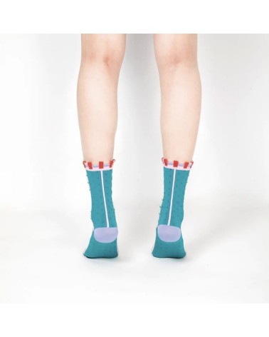 Chaussettes transparentes - Polka Dot - Vert Paperself jolies pour femme originales pour homme chausset rigolotes drole Suisse