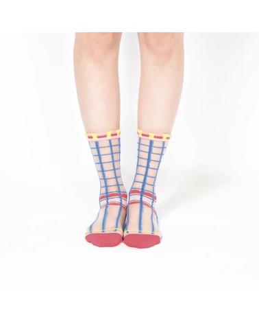Transparente Socken - Polka Dot - Blau Paperself socke kuschelsocken für damen lustig herren farbige coole socken