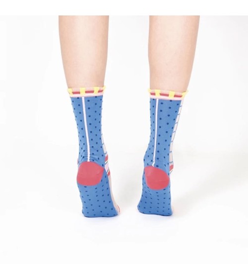 Transparente Socken - Polka Dot - Blau Paperself Socke lustige Damen Herren farbige coole socken mit motiv kaufen