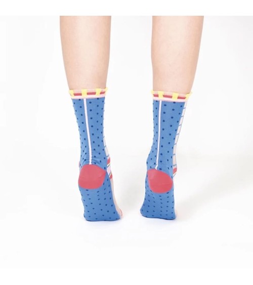 Transparente Socken - Polka Dot - Blau Paperself socke kuschelsocken für damen lustig herren farbige coole socken