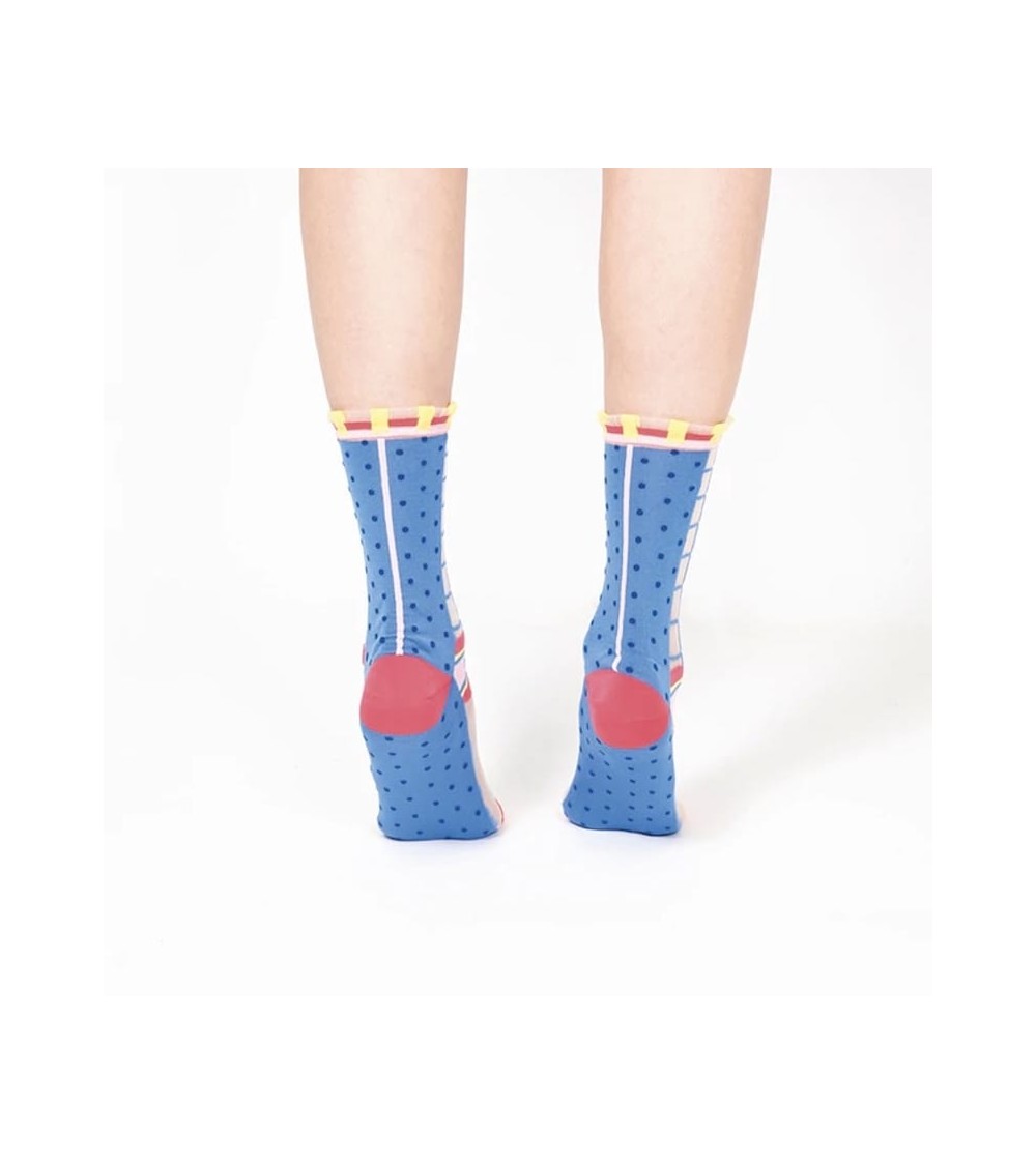 Transparente Socken - Polka Dot - Blau Paperself socke kuschelsocken für damen lustig herren farbige coole socken