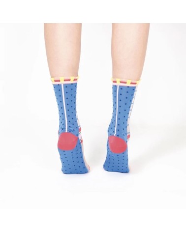 Transparente Socken - Polka Dot - Blau Paperself socke kuschelsocken für damen lustig herren farbige coole socken
