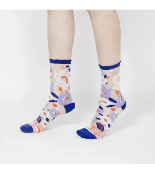 Calzini trasparenti - Giardino fiorito - Blu Paperself calze da uomo per donna divertenti simpatici particolari
