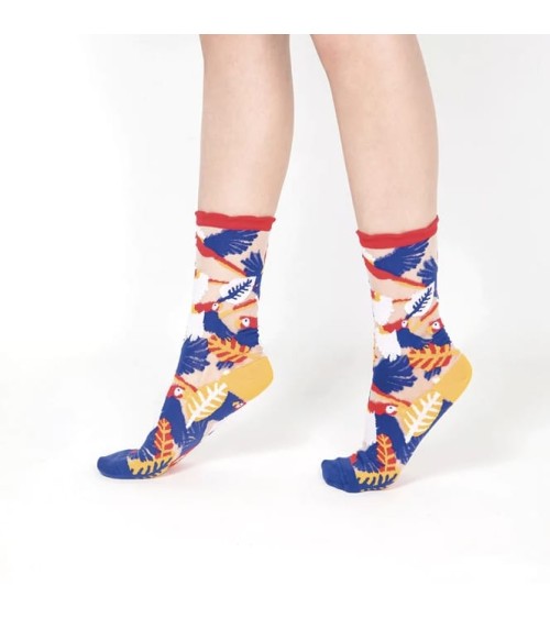 Sheer Socks - Parrot - Red Paperself Socks design switzerland original