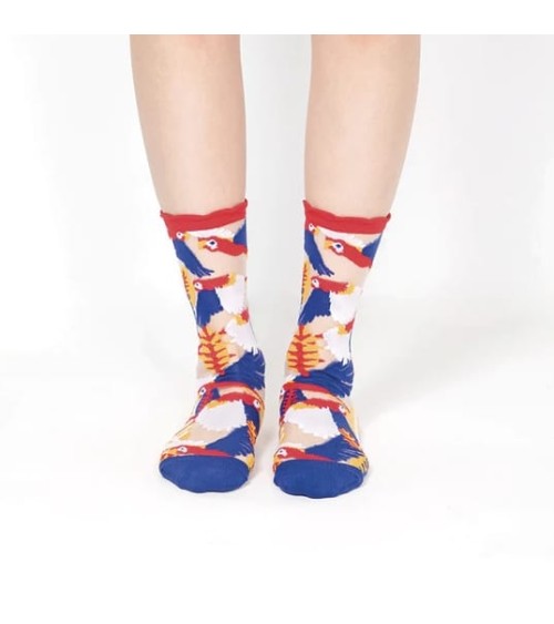 Sheer Socks - Parrot - Red Paperself funny crazy cute cool best pop socks for women men