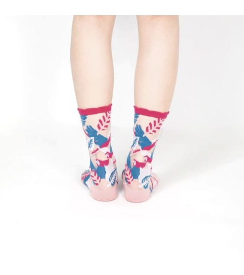 Sheer Socks - Parrot - Pink Paperself funny crazy cute cool best pop socks for women men