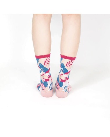 Sheer Socks - Parrot - Pink Paperself funny crazy cute cool best pop socks for women men