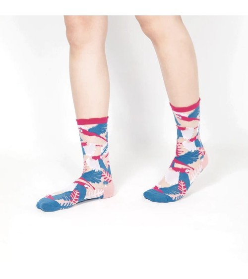 Sheer Socks - Parrot - Pink Paperself funny crazy cute cool best pop socks for women men