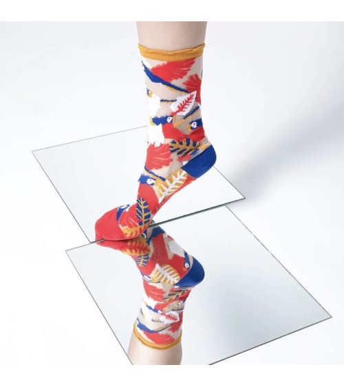 Transparente Socken - Papagei - Gelb Paperself socke kuschelsocken für damen lustig herren farbige coole socken