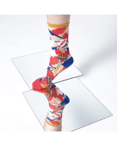 Transparente Socken - Papagei - Gelb Paperself socke kuschelsocken für damen lustig herren farbige coole socken
