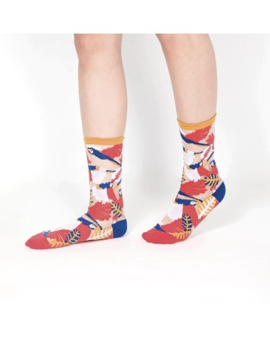 Transparente Socken - Papagei - Gelb Paperself socke kuschelsocken für damen lustig herren farbige coole socken