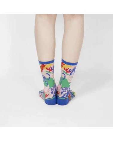 Chaussettes transparentes - Leopard Jungle - Bleu Paperself jolies pour femme originales pour homme chausset rigolotes drole ...