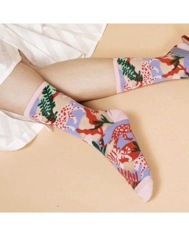 Chaussettes transparentes - Leopard Jungle - Rose Paperself jolies pour femme originales pour homme chausset rigolotes drole ...