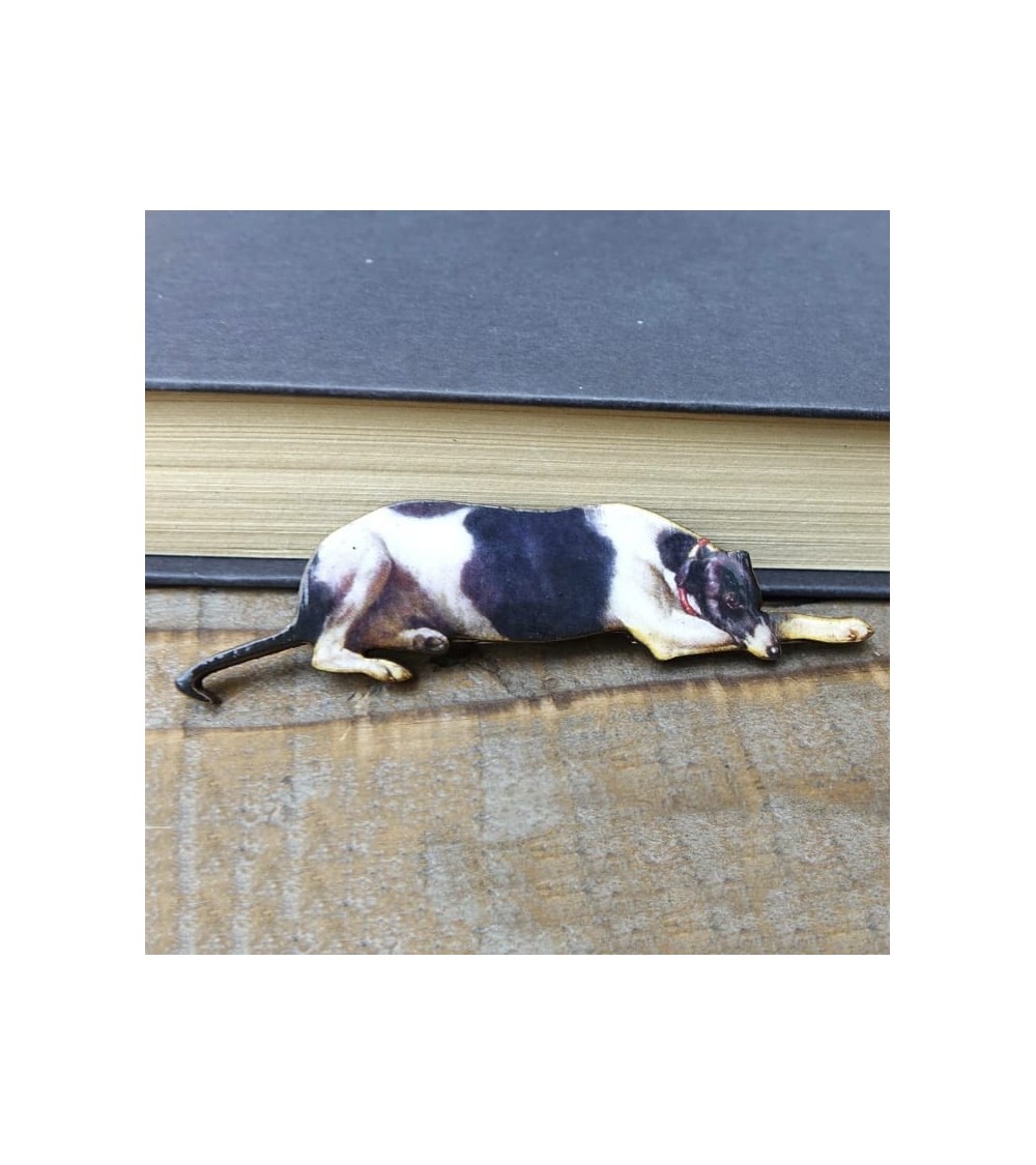 Windhund - Brosche aus Holz Fen & Co Anstecknadel Ansteckpins pins anstecknadeln kaufen