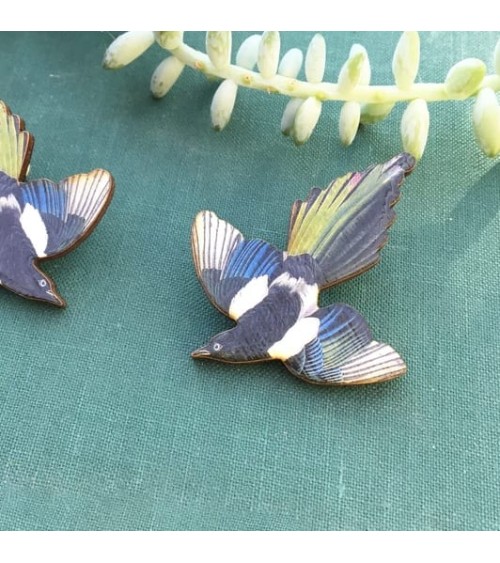 Elster - Pins Anstecknadeln aus Holz Fen & Co Anstecknadel Ansteckpins pins anstecknadeln kaufen