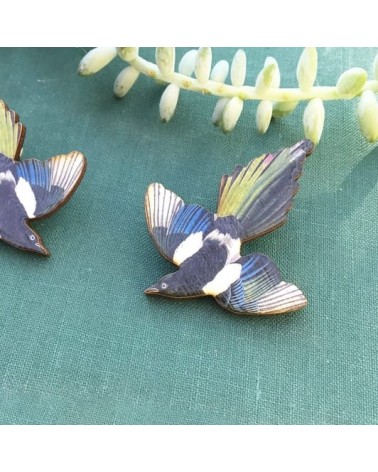 Elster - Pins Anstecknadeln aus Holz Fen & Co Anstecknadel Ansteckpins pins anstecknadeln kaufen