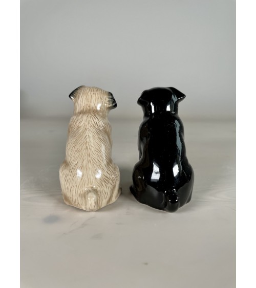 Carlin Fauve et Noir - Salière et Poivrier Quail Ceramics design sel saliere poivrier salier poivrière