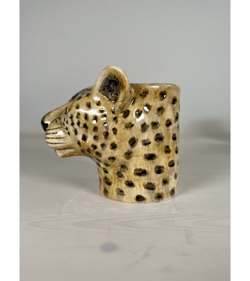 Leopard - Animal Pencil pot & Flower pot Quail Ceramics pretty pen pot holder cutlery toothbrush makeup brush