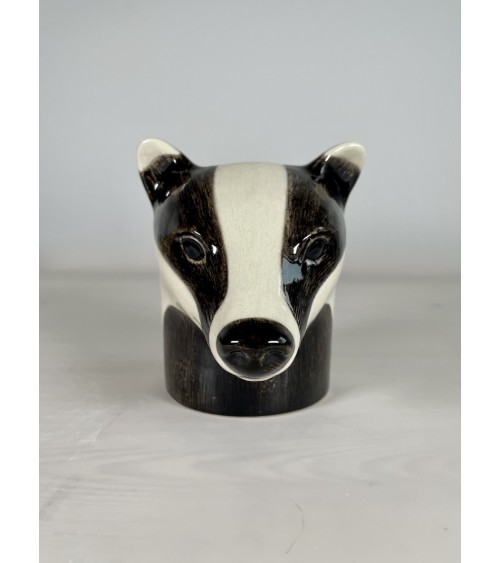 Badger - Animal Pencil pot & Flower pot Quail Ceramics pretty pen pot holder cutlery toothbrush makeup brush