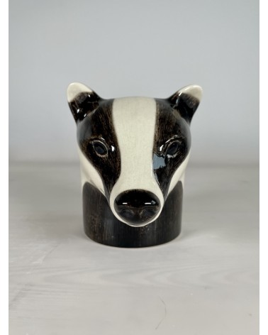 Badger - Animal Pencil pot & Flower pot Quail Ceramics pretty pen pot holder cutlery toothbrush makeup brush